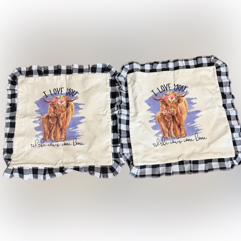 Cow Print Decorative Pillow‎ Covers 18 in New